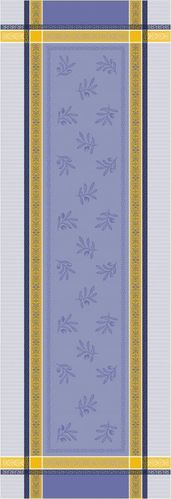 Tischläufer 50x150cm "OLIVIA bleu-jaune" Tissus Toselli