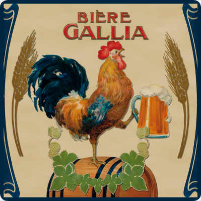 Topf-Untersetzer aus Glas "Bière Gallia" Cartexpo France