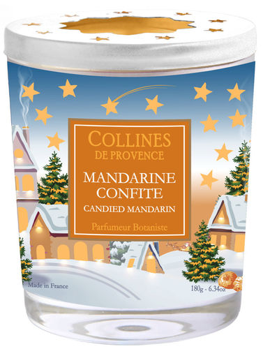 Duftkerze Winter 180g "Kandierte Mandarine" Edition 2022 COLLINES DE PROVENCE